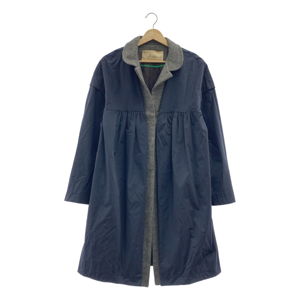 D-due | 混合材質多層褶皺外套 / 全襯裡 |