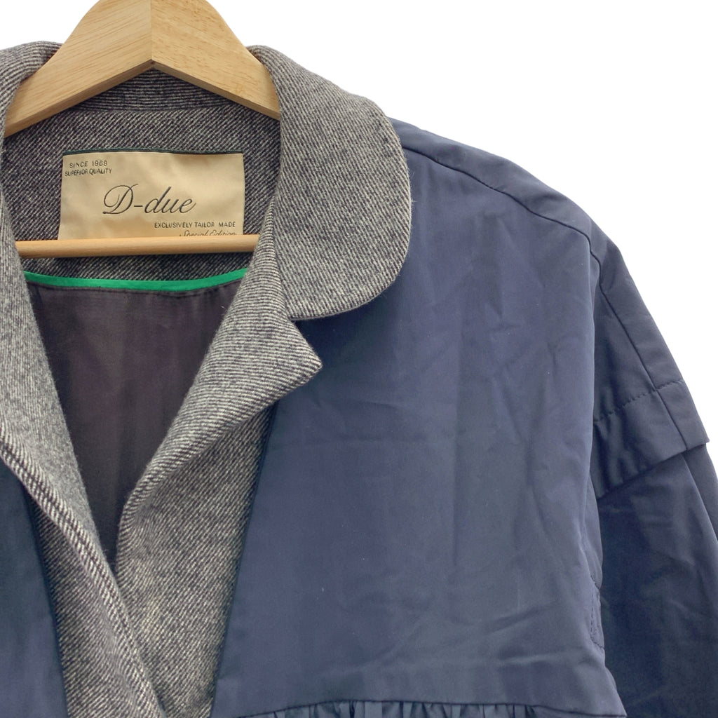 D-due | 混合材質多層褶皺外套 / 全襯裡 |