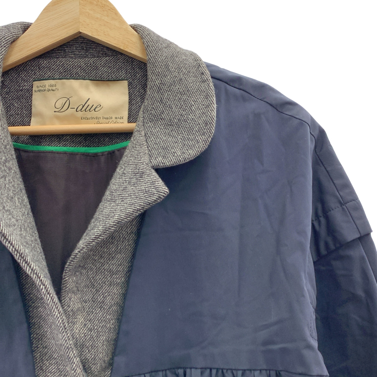 D-due | 混合材質多層褶皺外套 / 全襯裡 |