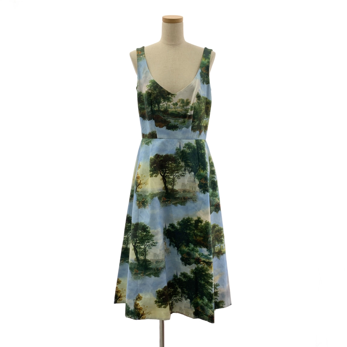 COMME des GARCONS / コムデギャルソン | 2020SS | プリント加工 風景 Vネック ワンピース | XS | レディース