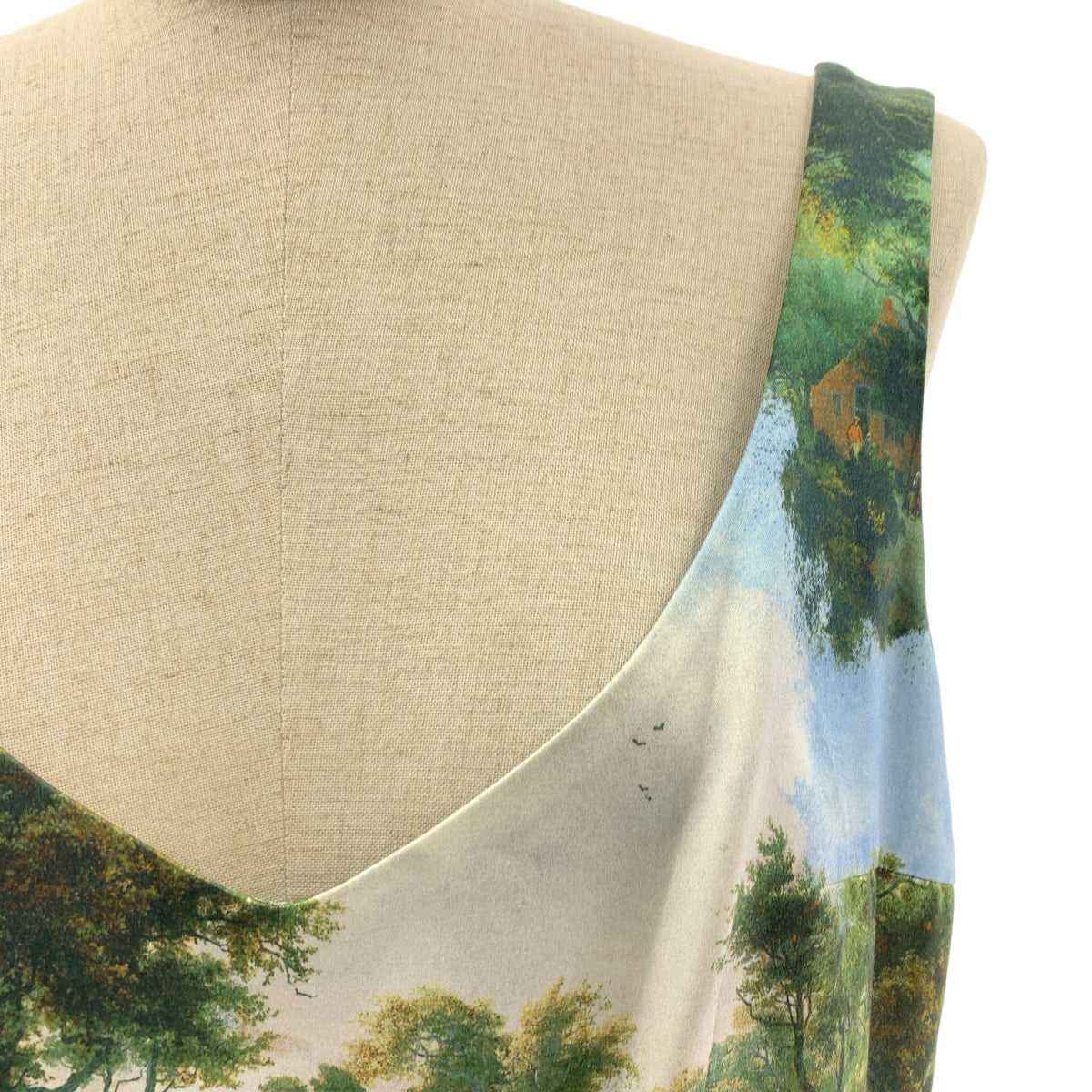 COMME des GARCONS / コムデギャルソン | 2020SS | プリント加工 風景 Vネック ワンピース | XS | レディース