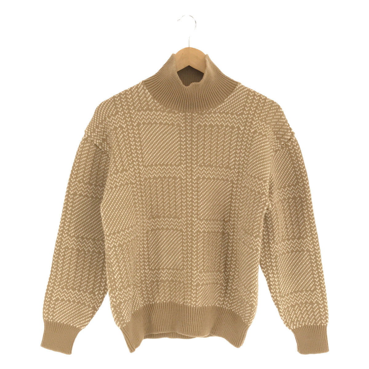 【美品】  AURALEE / オーラリー | 2019AW | HARD TWIST MERINO JACQUARD KNIT ジャガードニット | 0 | ベージュ | レディース