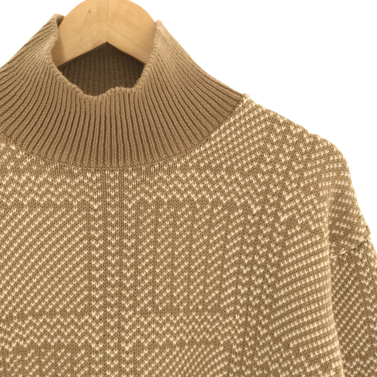 【美品】  AURALEE / オーラリー | 2019AW | HARD TWIST MERINO JACQUARD KNIT ジャガードニット | 0 | ベージュ | レディース