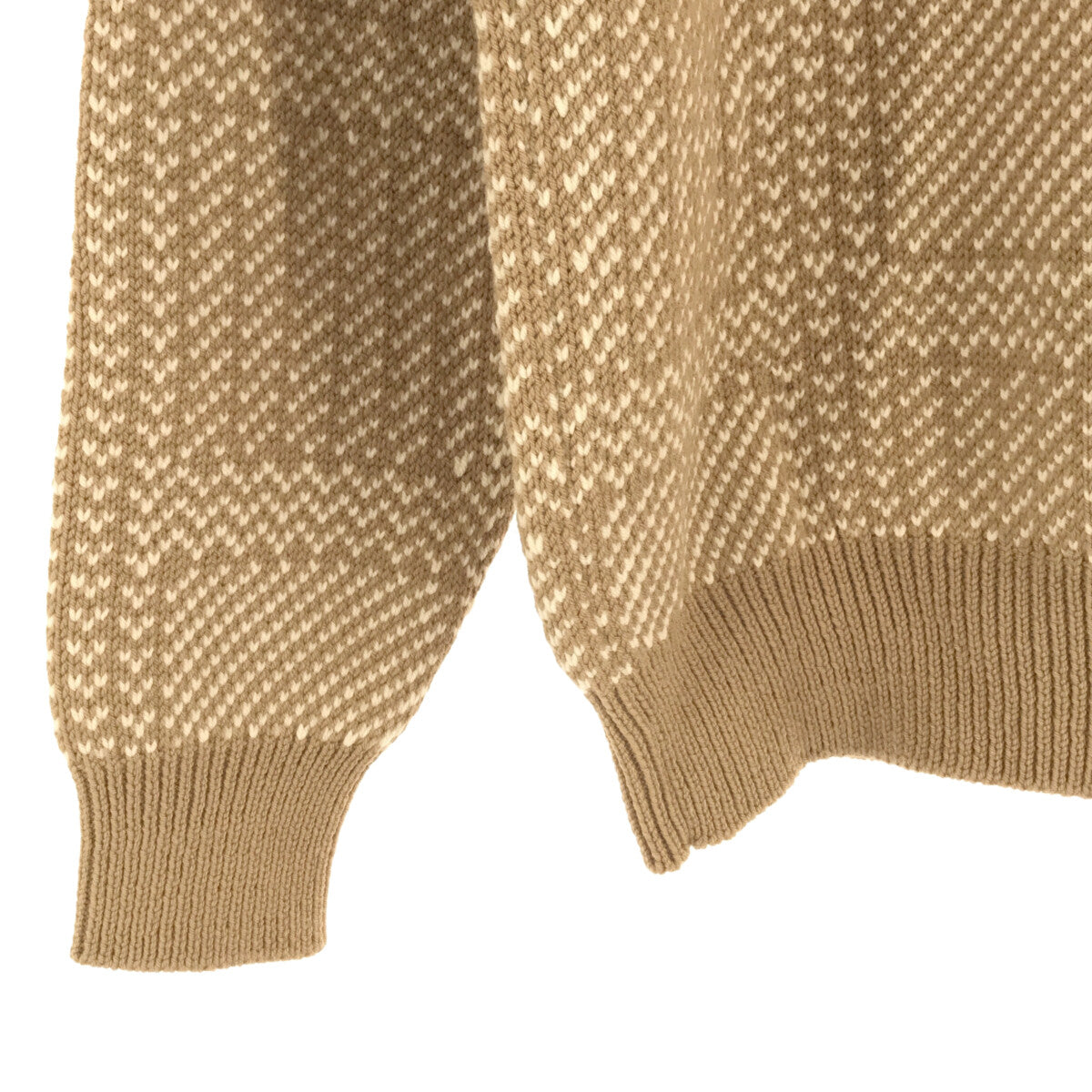 【美品】  AURALEE / オーラリー | 2019AW | HARD TWIST MERINO JACQUARD KNIT ジャガードニット | 0 | ベージュ | レディース