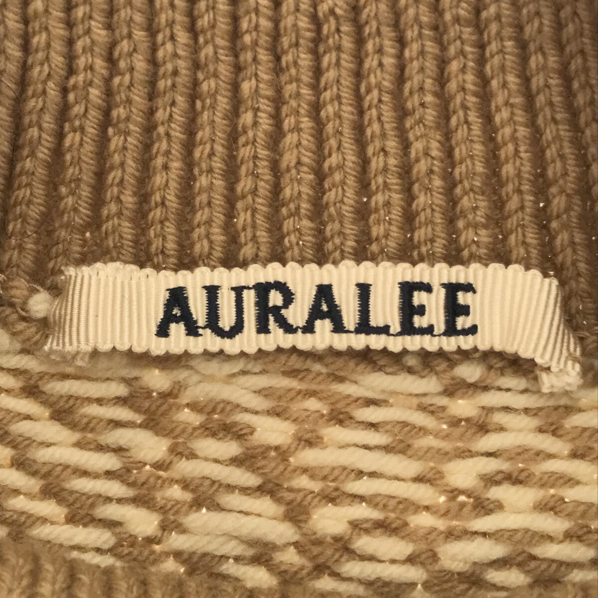 【美品】  AURALEE / オーラリー | 2019AW | HARD TWIST MERINO JACQUARD KNIT ジャガードニット | 0 | ベージュ | レディース