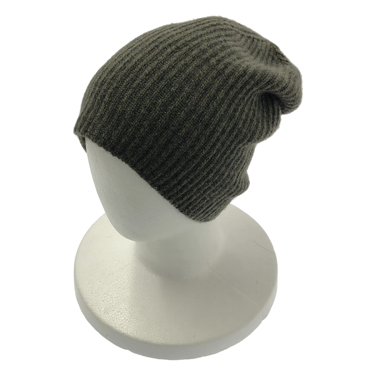JOHNSTONS OF ELGIN / ジョンストンズオブエルガン | カシミヤ リブ ニット ビーニー 帽子 | カーキ | レディース