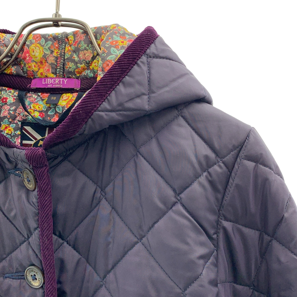 LAVENHAM / 라벤햄 | LIBERTY / 리버티 로고 버튼 퀼팅 재킷 후디 | 38 | 여성