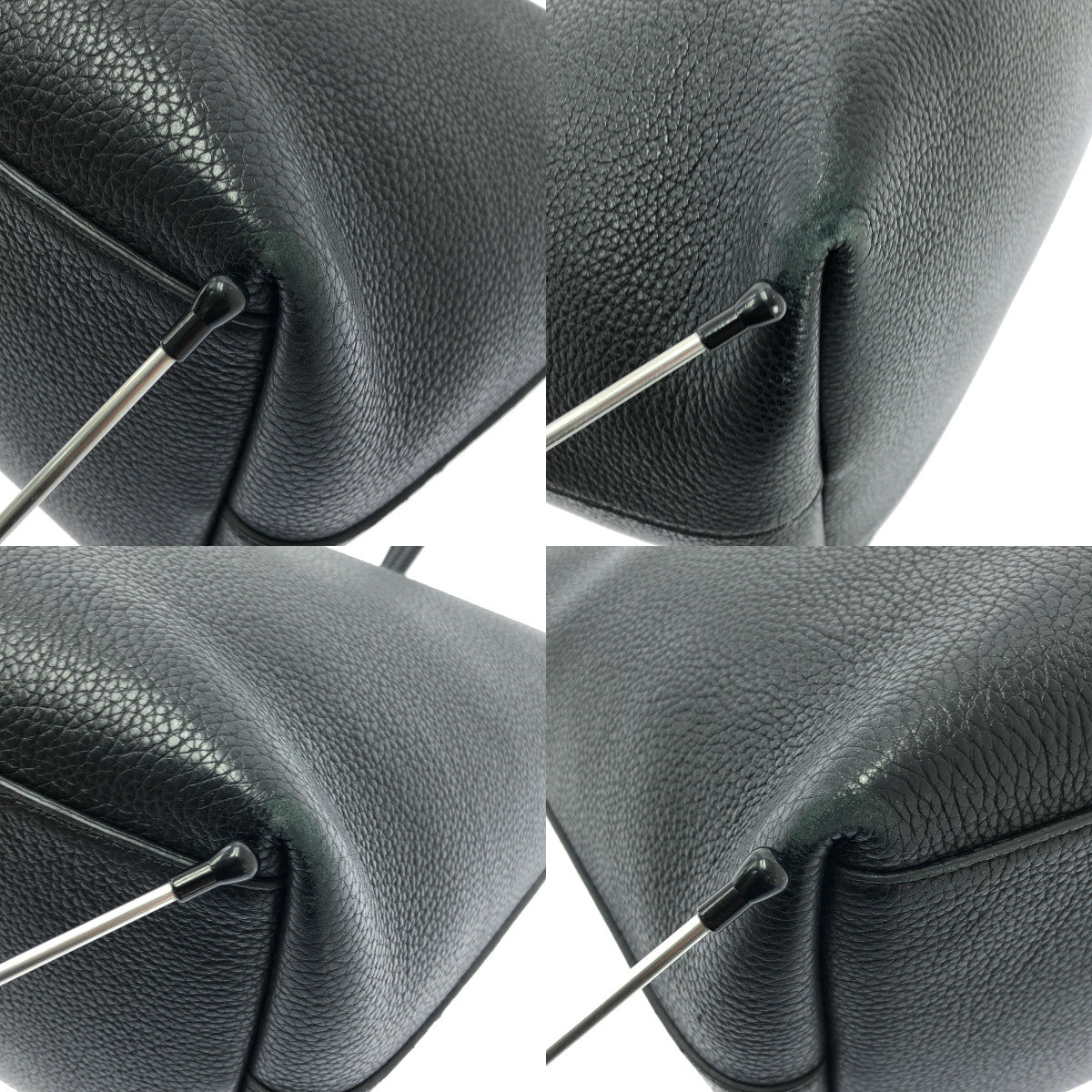 [狀況極佳] Salvatore Ferragamo 皮革標誌 Gancini 手提包，附小袋 | 黑色 | 女款