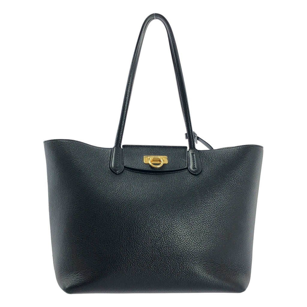 Salvatore Ferragamo / サルヴァトーレフェラガモ | レザー ロゴ ガンチーニ ハンド トートバッグ / ポーチ付き |