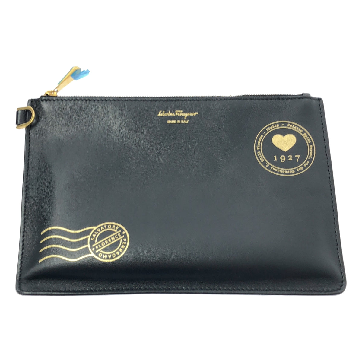 [狀況極佳] Salvatore Ferragamo 皮革標誌 Gancini 手提包，附小袋 | 黑色 | 女款