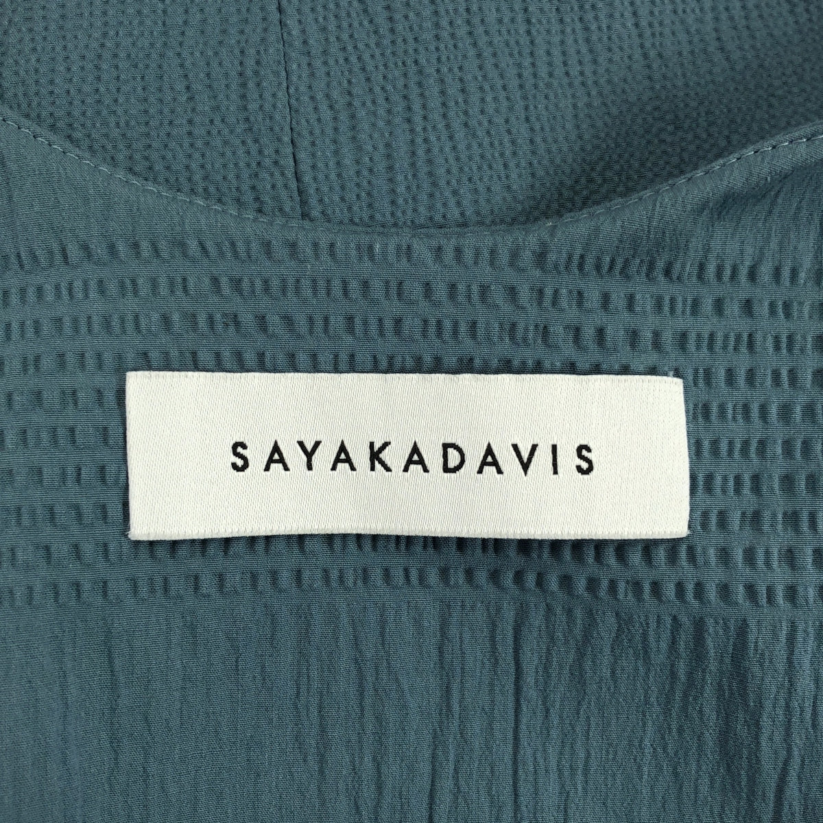 SAYAKADAVIS / サヤカディヴィス | ギャザーストライプ ストレッチコットン ノースリーブ ワンピース | 2 | ブルー系 | レディース