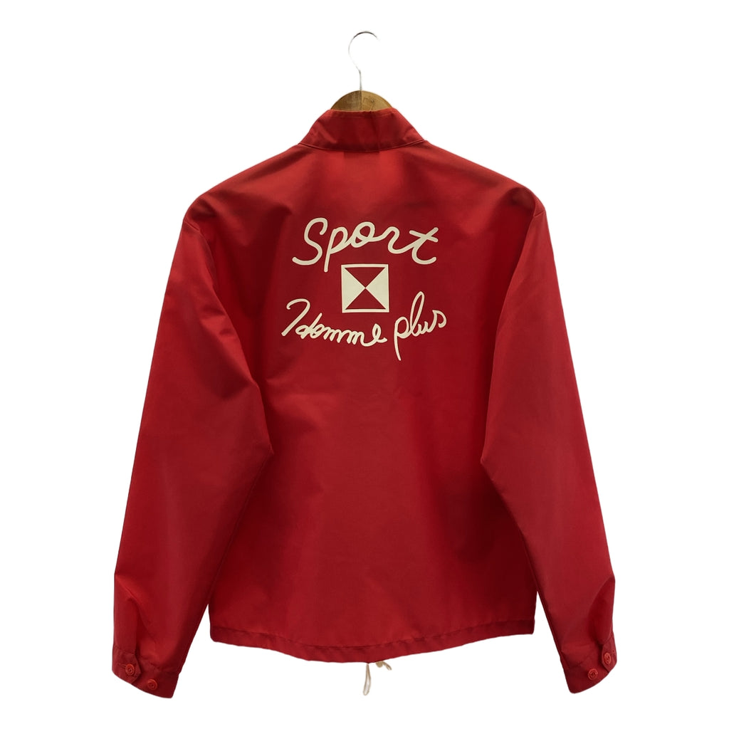 【美品】  COMME des GARCONS HOMME PLUS / コムデギャルソンオムプリュス | 2005AW | sport jacket / ナイロン ロゴ ドローストリング フルジップ ジャケット | S | レッド | メンズ
