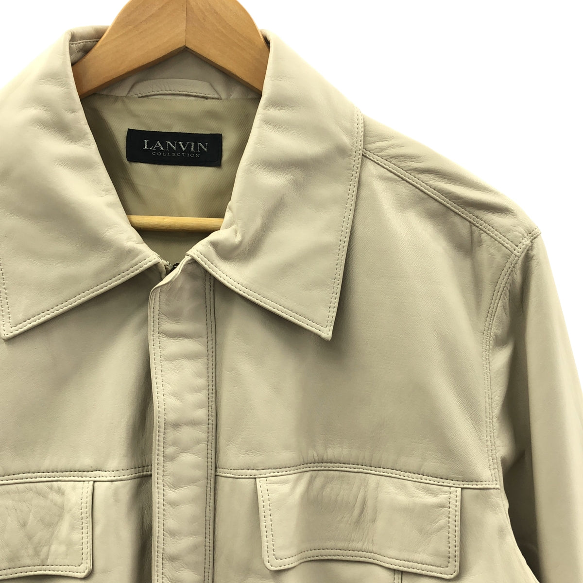 LANVIN COLLECTION / 람방 컬렉션 | 양가죽 가죽 블루존 재킷 | 50 |