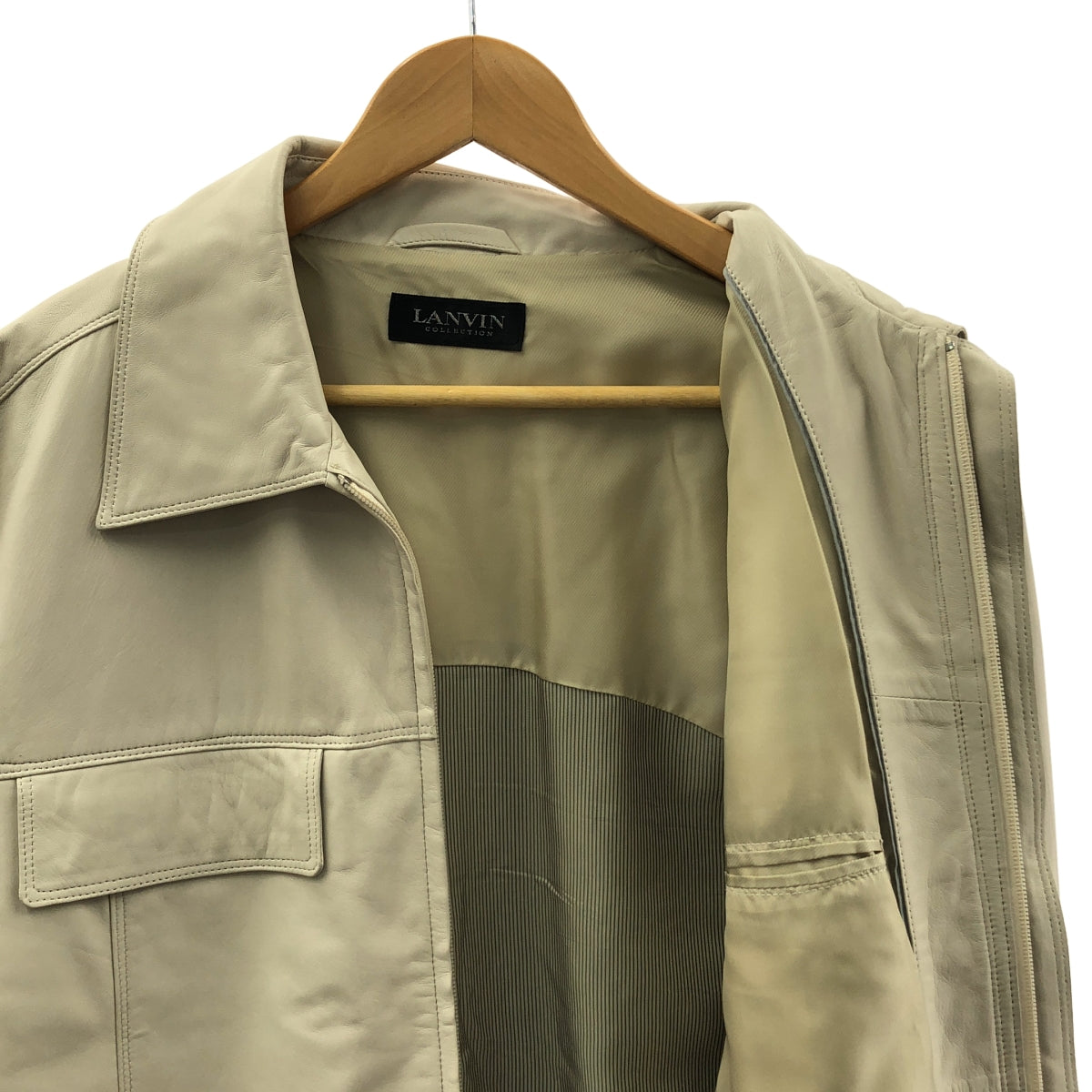 LANVIN COLLECTION / 람방 컬렉션 | 양가죽 가죽 블루존 재킷 | 50 |