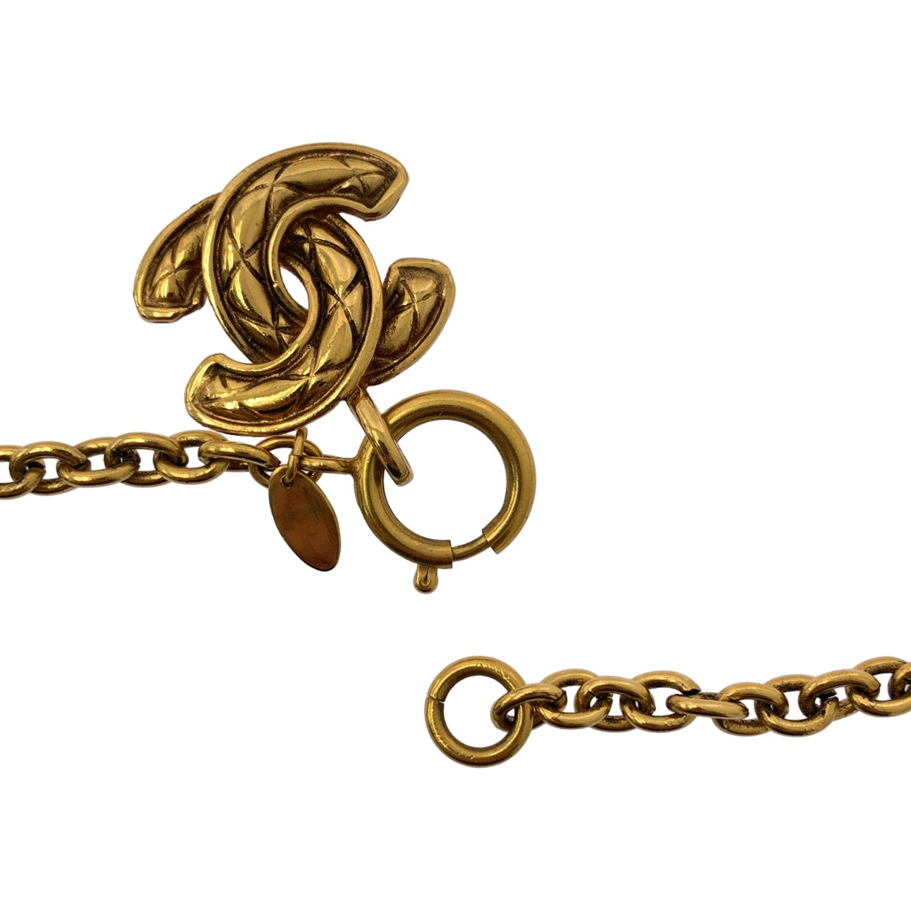 【美品】  CHANEL / シャネル | ココマーク マトラッセ チェーン ネックレス アクセサリー | ゴールド | レディース