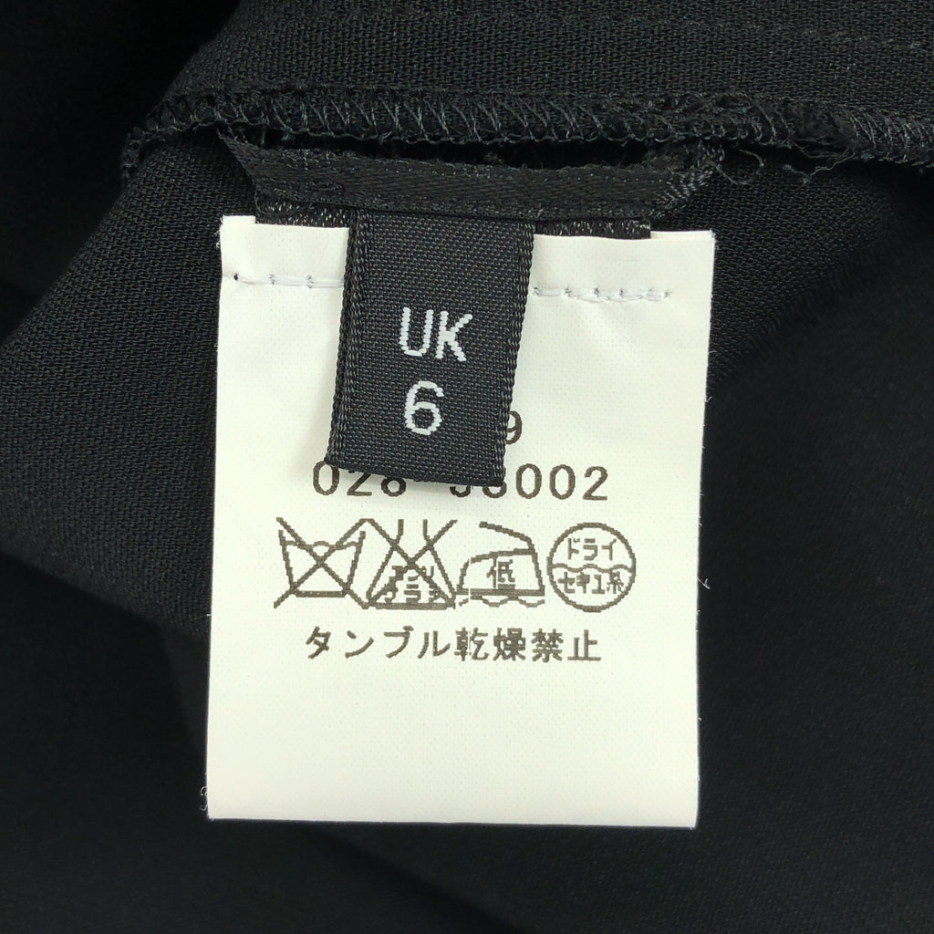 [狀況極佳] Simone Rocha | 後背緞帶彈性人造絲荷葉邊洋裝 | 英國尺寸 6 | 黑色 | 女款