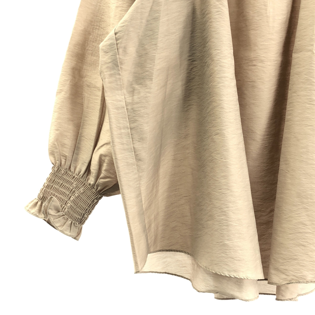 NOBLE / ノーブル | シャーリングシアーブラウス | F | ベージュ | レディース