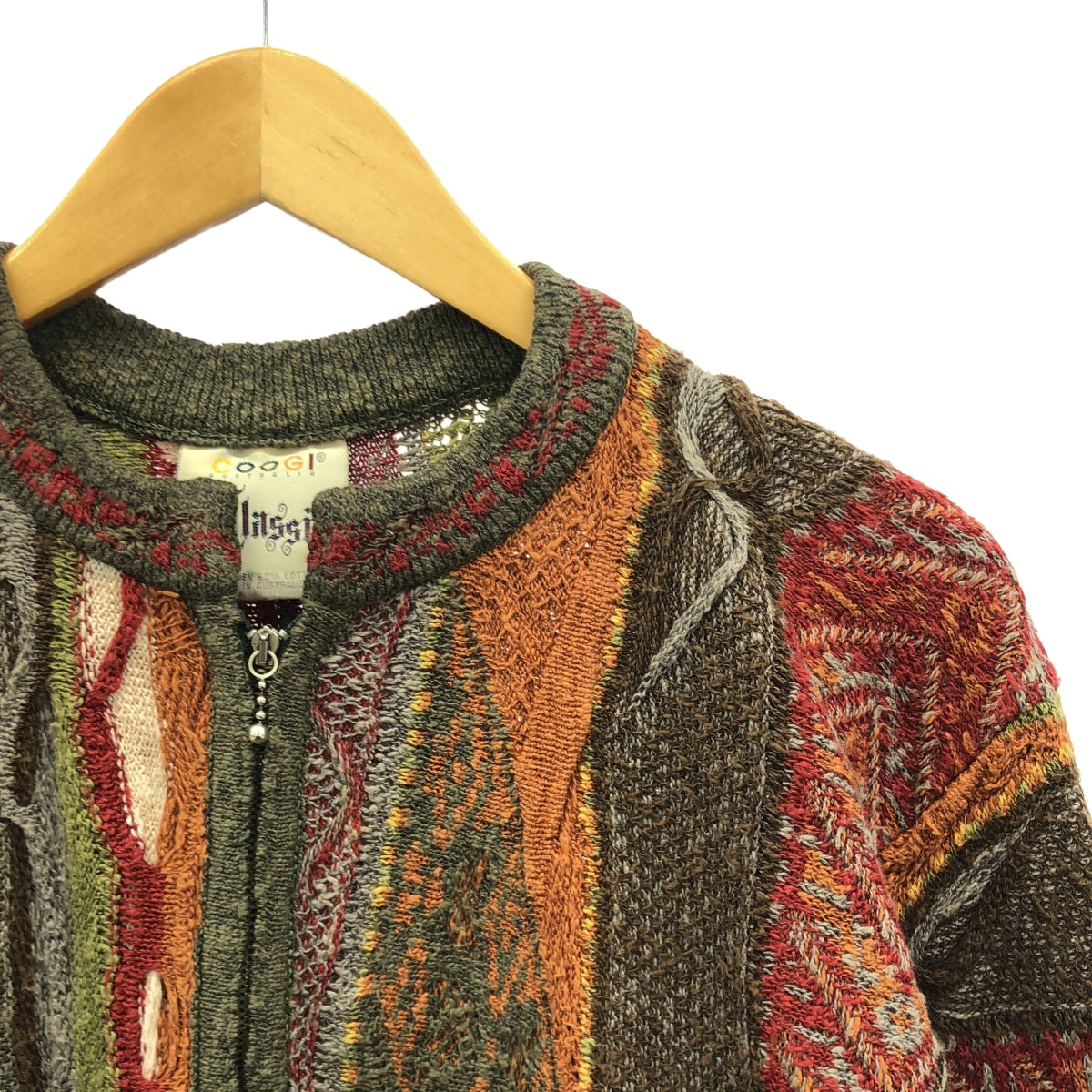 COOGI マルチカラー　メンズニット COOGI マルチカラー 3Dニットセーター 表記(M) オーストラリア製