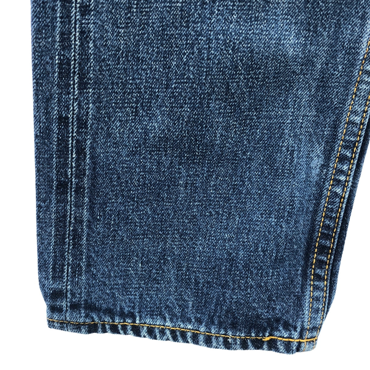 JUNYA WATANABE COMME des GARCONS / ジュンヤワタナベ | レザーパッチ セルビッチ デニムパンツ | S | インディゴ | レディース