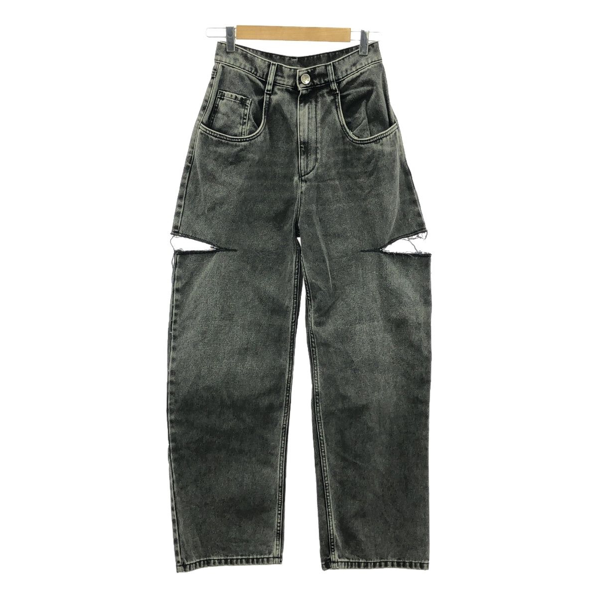 Maison Margiela / メゾンマルジェラ | 2023AW | SLASH DETAIL DENIM PANTS スラッシュディテール デニムパンツ | 40 | ブラック | レディース