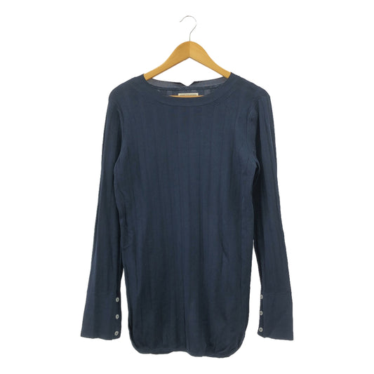 AKANE UTSUNOMIYA | Rayon side slit rib knit | 36 | Navy | Women's