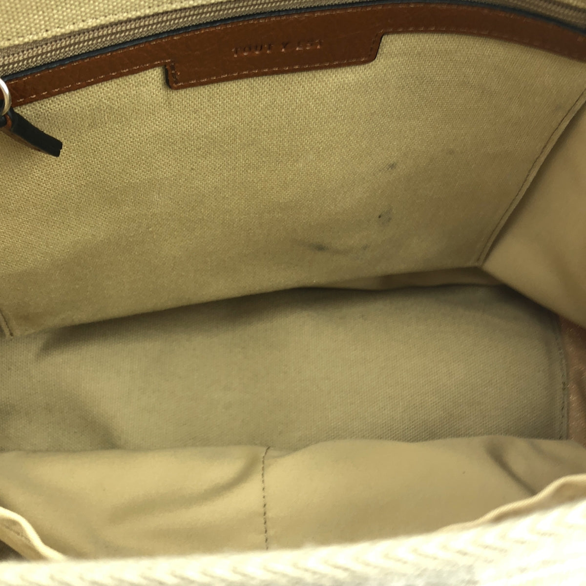 [狀況良好] TOUT Y EST / Toutie | SAC BOUT 帆布郵差包 |米色 |女性的