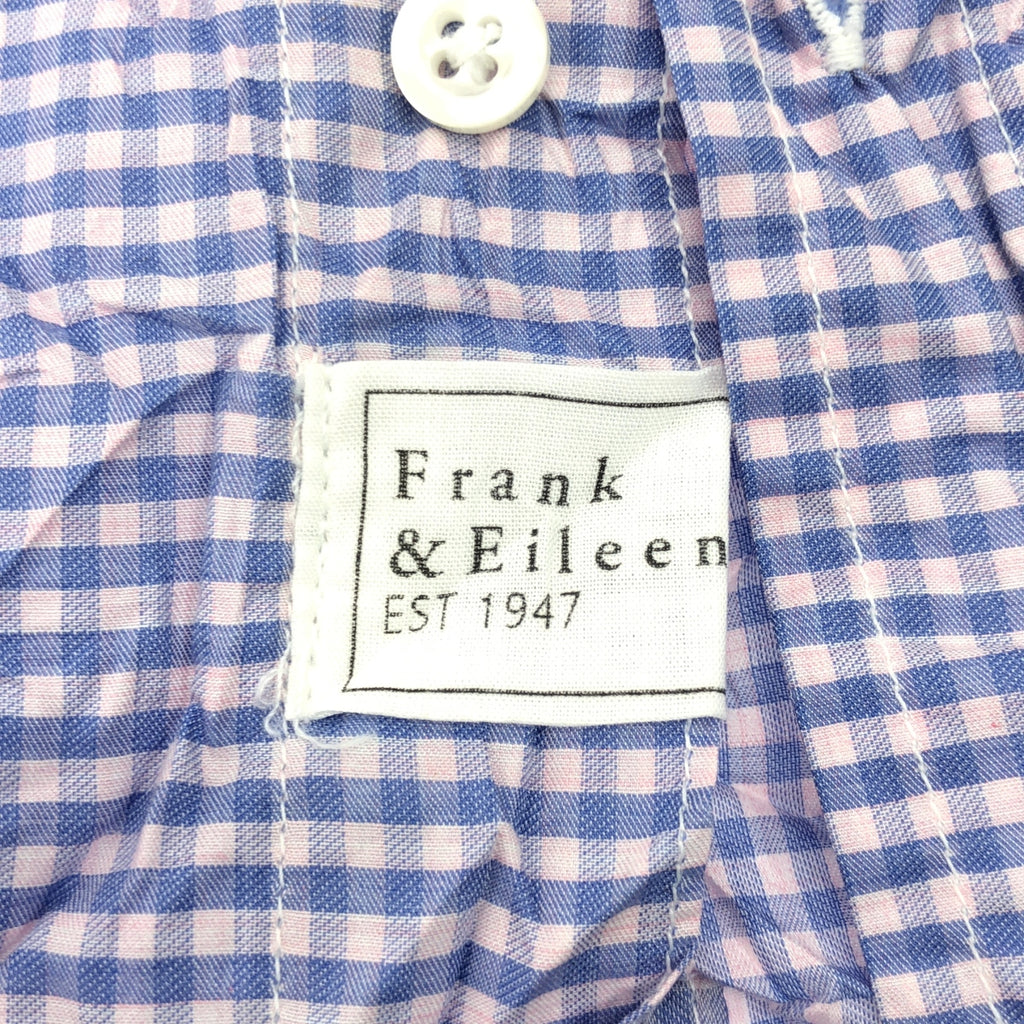Frank&amp;Eileen | 船領褶皺短袖襯衫 | XXS | 藍色/粉紅色 | 女款