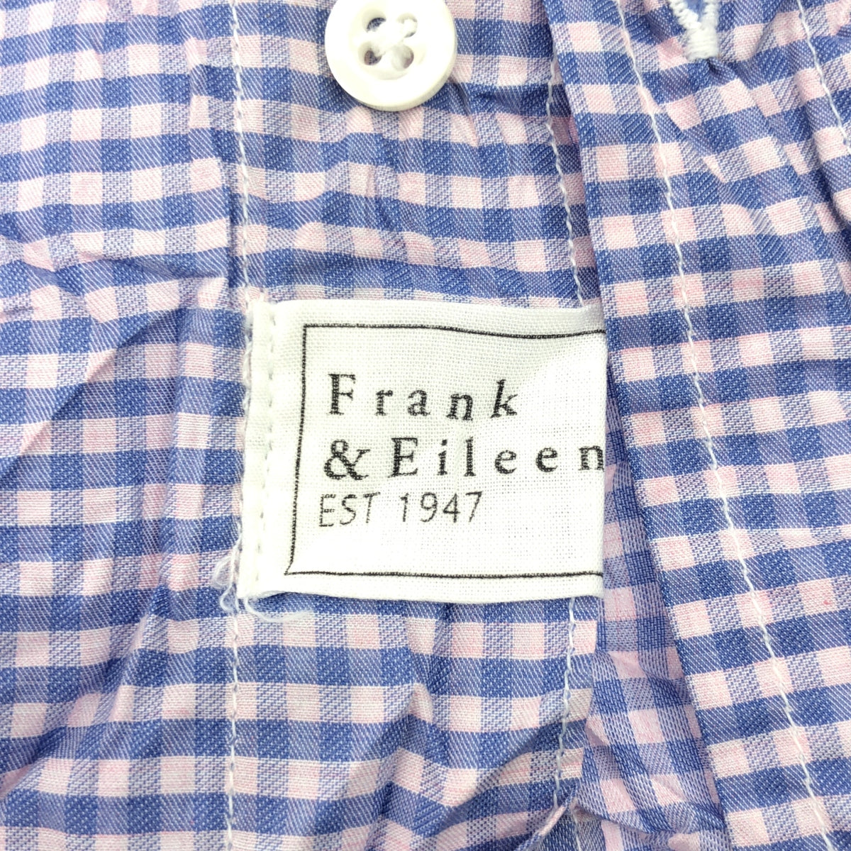 Frank&amp;Eileen | 船領褶皺短袖襯衫 | XXS | 藍色/粉紅色 | 女款