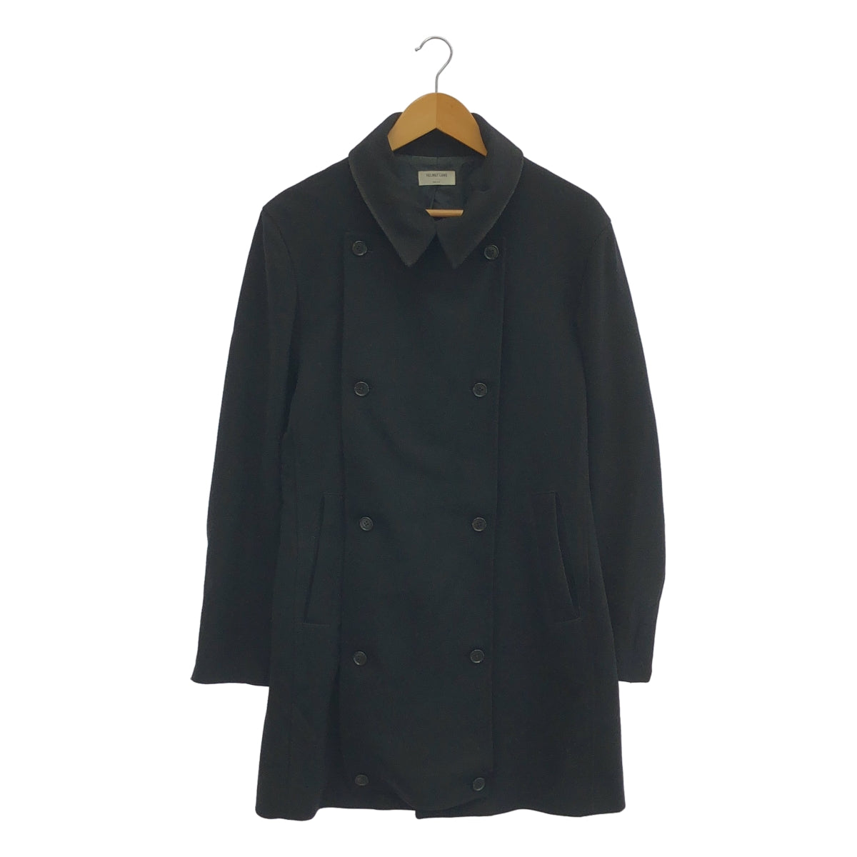 HELMUT LANG / ヘルムートラング | フロントディテール ジップ ウールコート | S | ブラック | メンズ