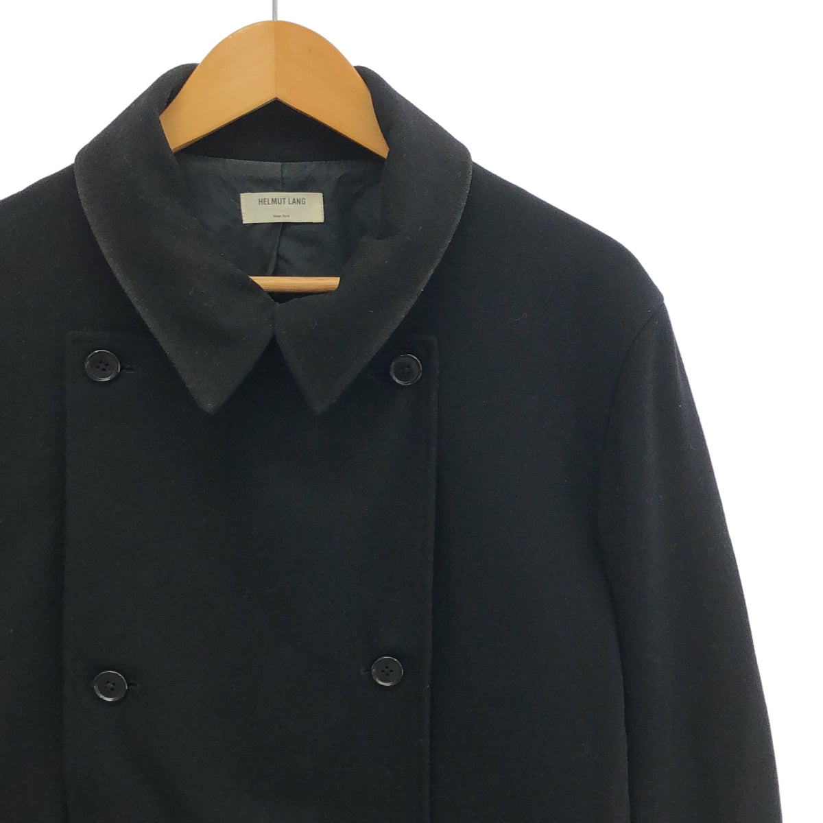 HELMUT LANG / ヘルムートラング | フロントディテール ジップ ウールコート | S | ブラック | メンズ