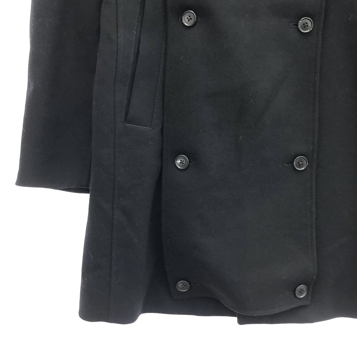 HELMUT LANG / ヘルムートラング | フロントディテール ジップ ウールコート | S | ブラック | メンズ