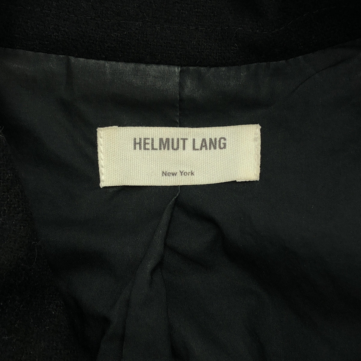 HELMUT LANG / ヘルムートラング | フロントディテール ジップ ウールコート | S | ブラック | メンズ