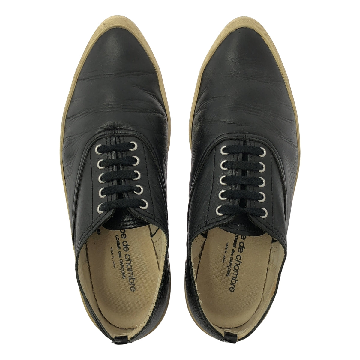 COMME des GARÇONS 睡袍 |繫帶皮革運動鞋 |尺寸 23 |黑色|女性的