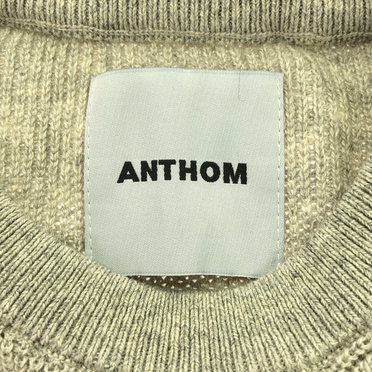 ANTHOM / アントム | カシミヤ混 畦編みショルダーパッチKNIT | 38 | グレー | レディース