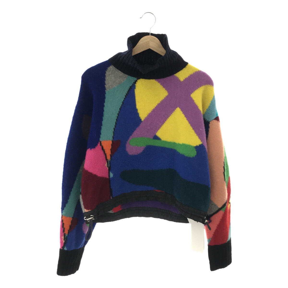 sacai / サカイ | × KAWS / カウズ Jacquard Knit Pullover / ドローストリング ジャガード ニット プルオーバー | 1 | マルチカラー | レディース