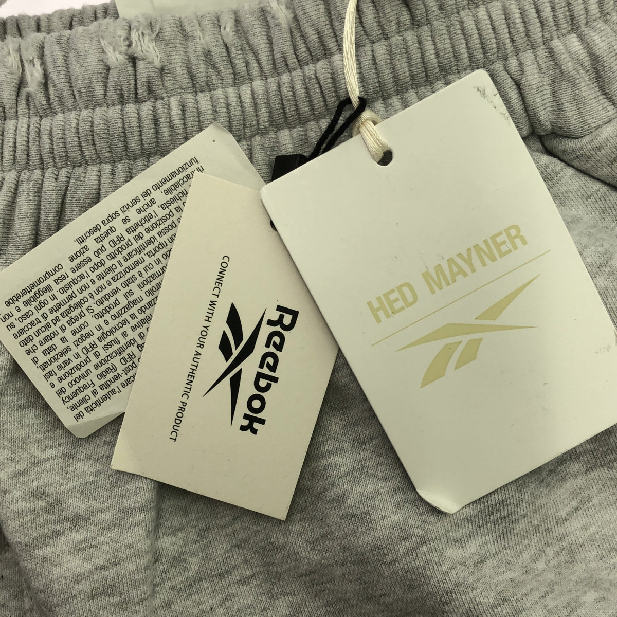 [Good Condition] HED MAYNER | 2024AW | × Reebok SWEAT JOGGER / Distressed Drawstring Sweat Wide Pants | XS | Grey | Men's