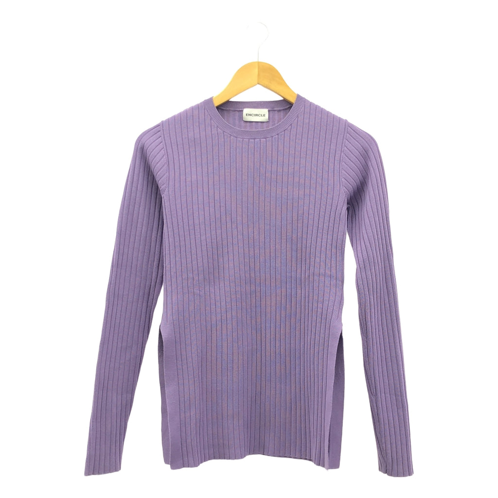 ENCIRCLE / エンサークル | Rib knit top / クルーネック リブ ニット | F | パープル | レディース