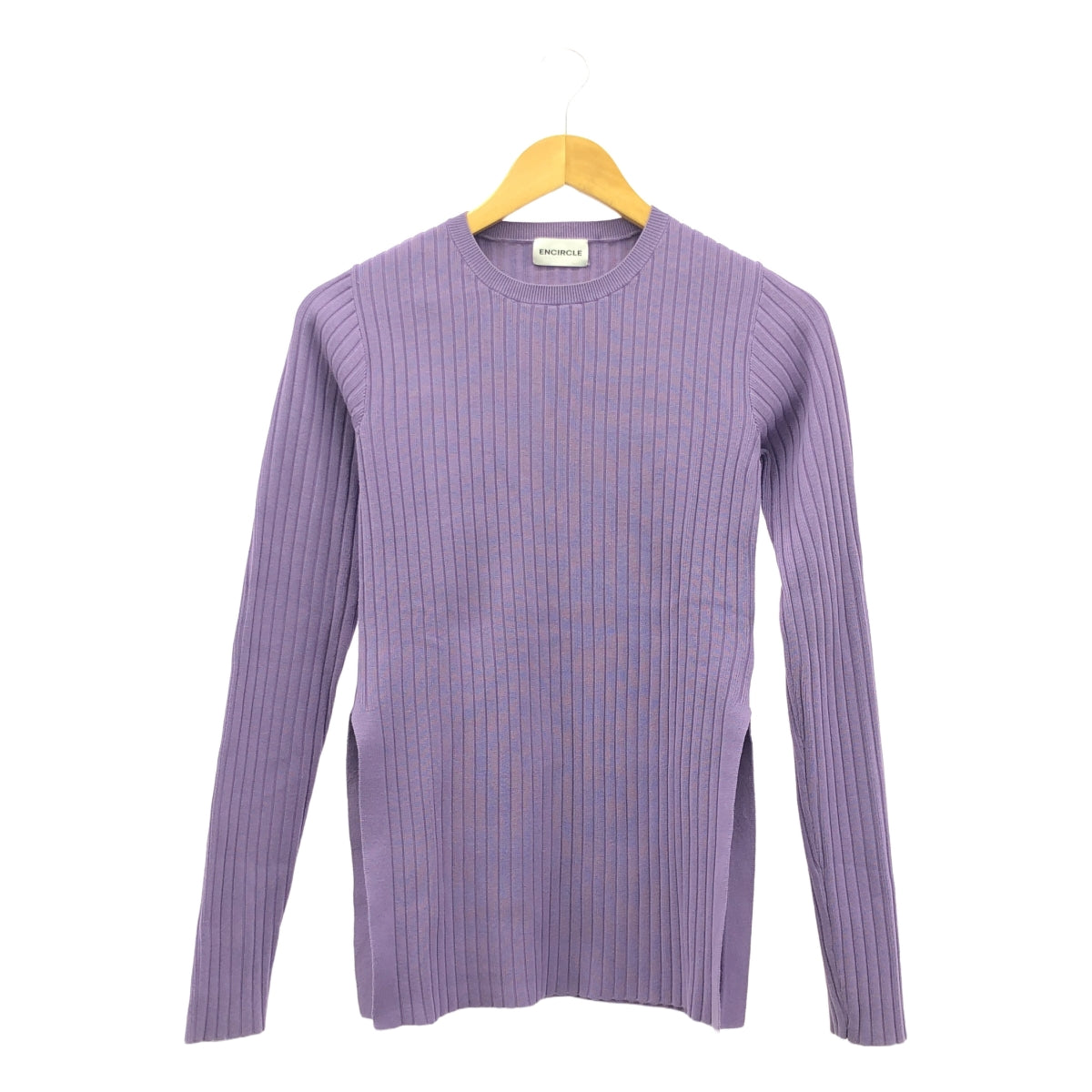包圍 |羅紋針織上衣 |圓領羅紋針織 | F |紫色 |女性的