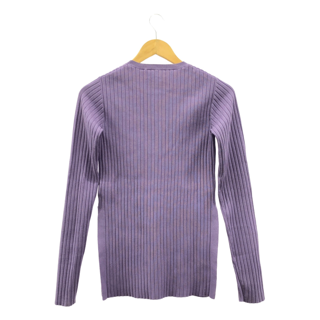 ENCIRCLE / エンサークル | Rib knit top / クルーネック リブ ニット | F | パープル | レディース
