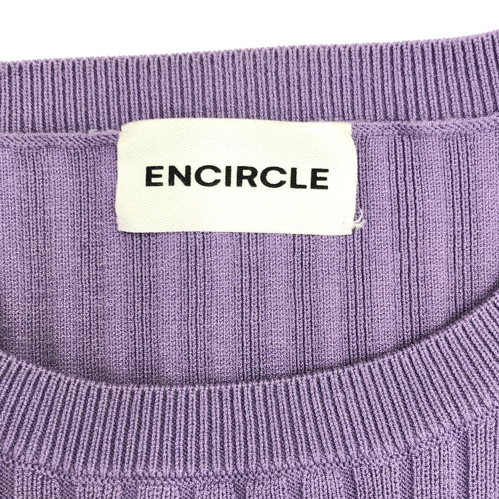 ENCIRCLE / エンサークル | Rib knit top / クルーネック リブ ニット | F | パープル | レディース