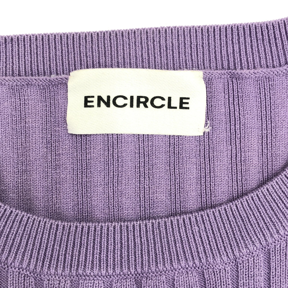 包圍 |羅紋針織上衣 |圓領羅紋針織 | F |紫色 |女性的
