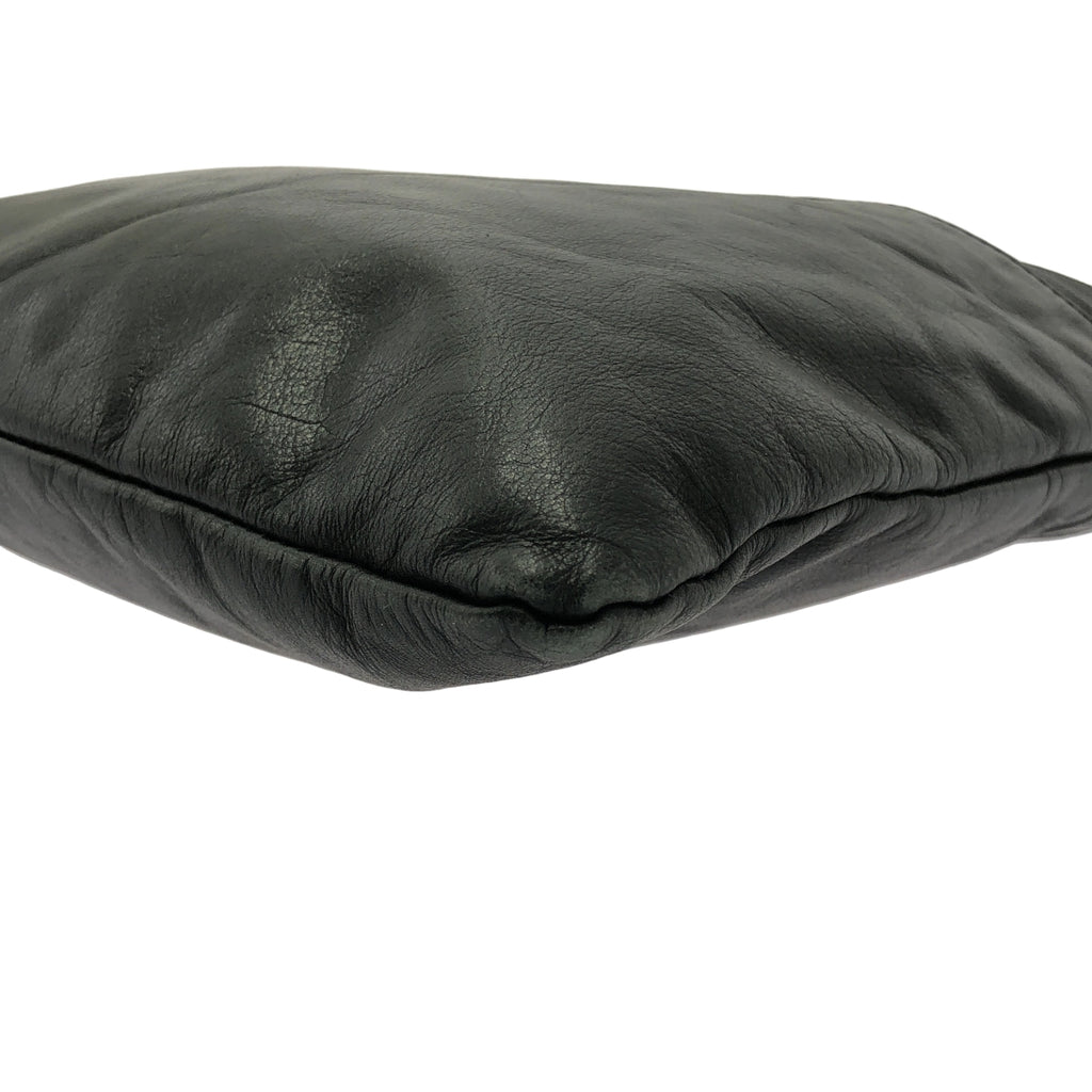 LES BASIQUES / 레버직 | 가죽 플랙 숄더백 | 블랙 | 여성