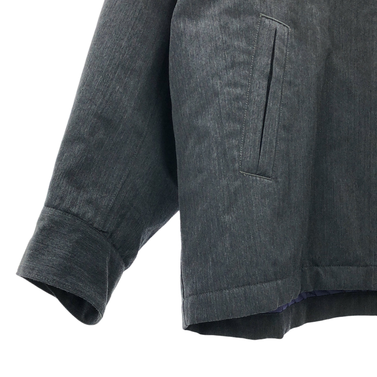 【美品】  kolor / カラー | 2020AW | W/E サージ BLOUSON 襟ニット 中綿 バルーンブルゾン | 2 | グレー / ネイビー | メンズ