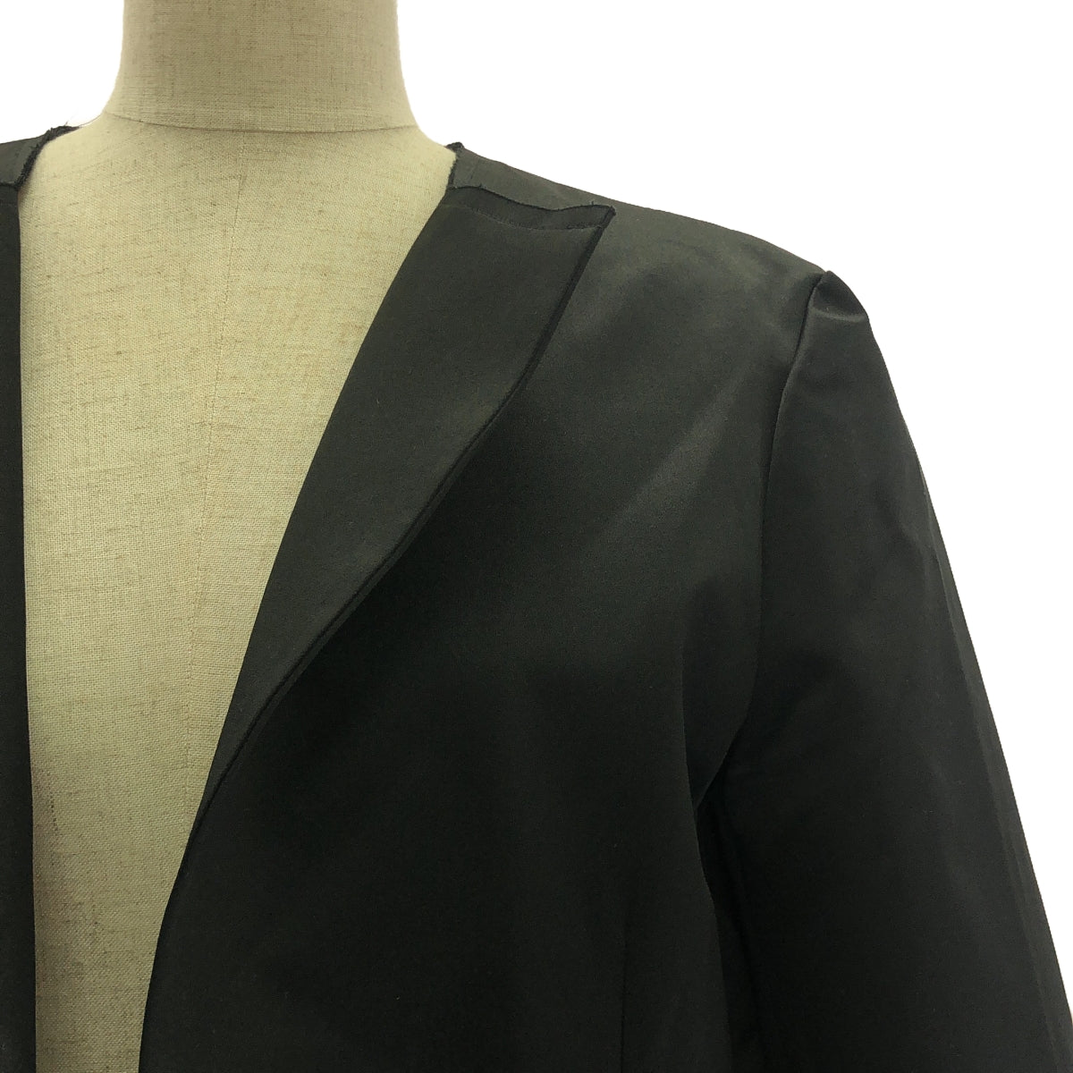 COMME des GARCONS |無領、荷葉邊下擺設計外套 | M |黑色 |女性的