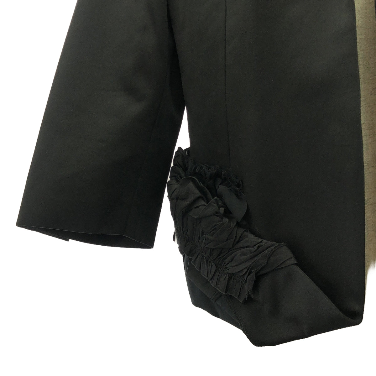 COMME des GARCONS |無領、荷葉邊下擺設計外套 | M |黑色 |女性的