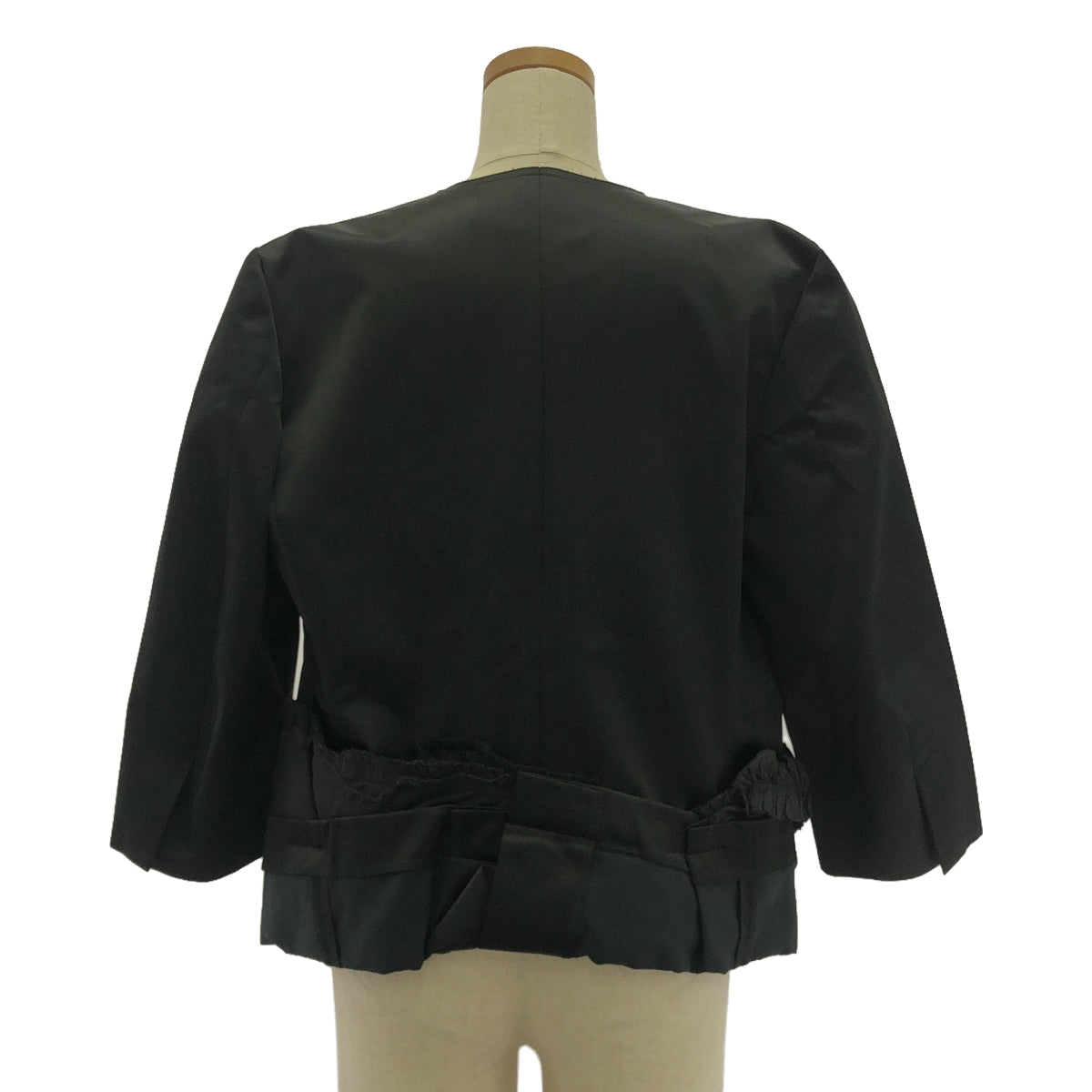 COMME des GARCONS |無領、荷葉邊下擺設計外套 | M |黑色 |女性的