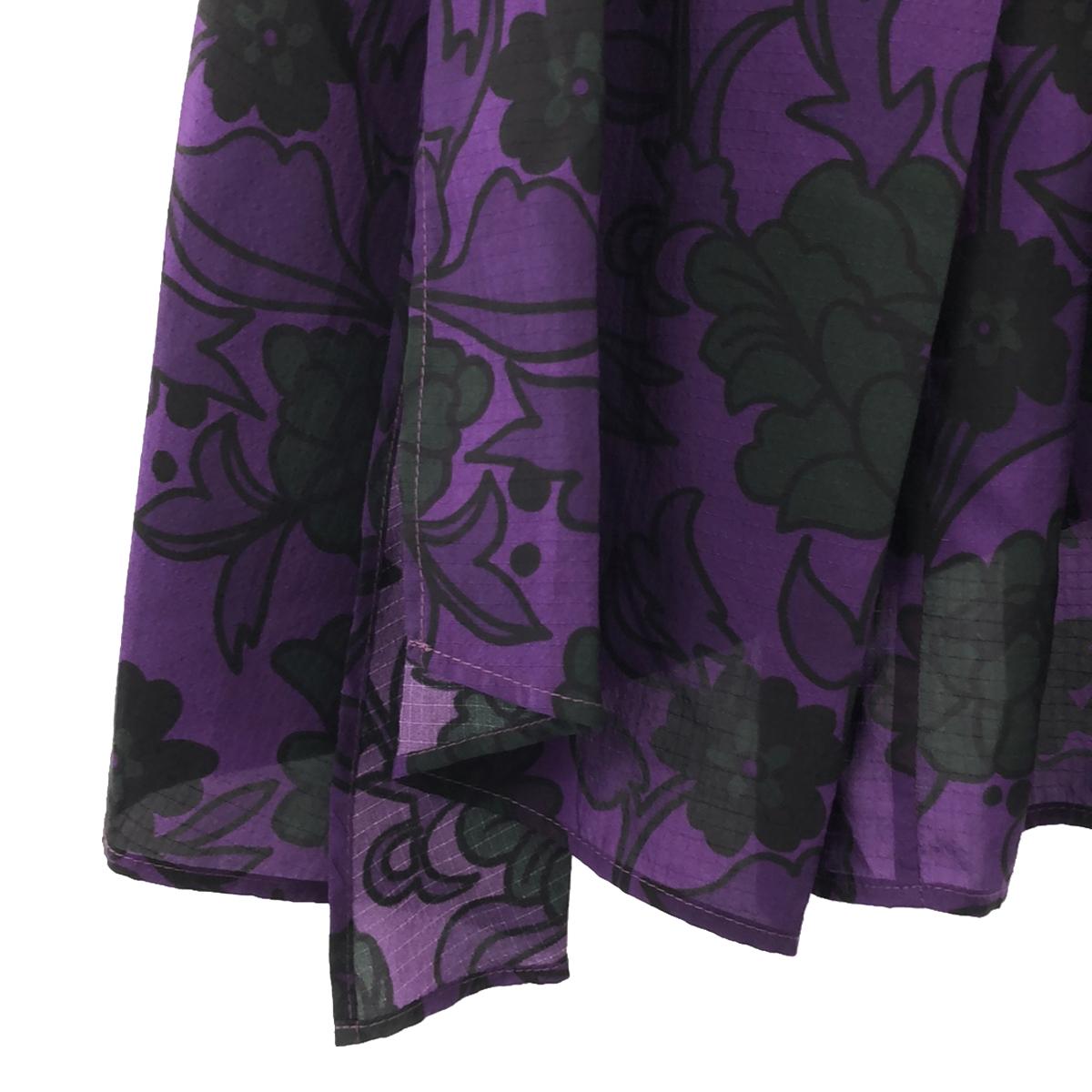 Christian Wijnants | All-over print asymmetrical long skirt | 38 | Purple/Green/Black | Women's