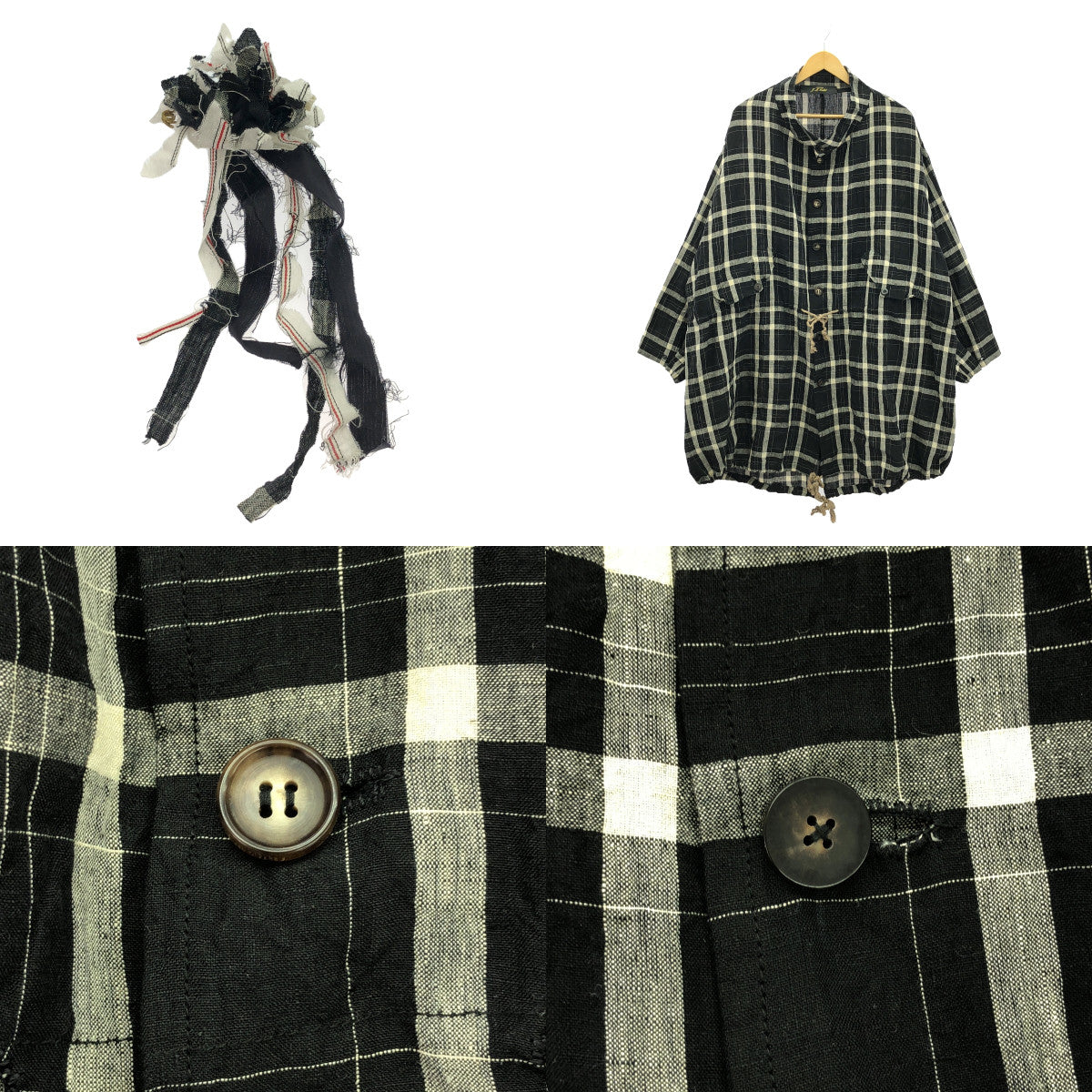 【美品】  ARCHIVIO J.M.Ribot / アルキビオジェイエムリボット | 2024SS | PK01/CK ドローストリング オーバーコート | 46 | black /white /gray | メンズ