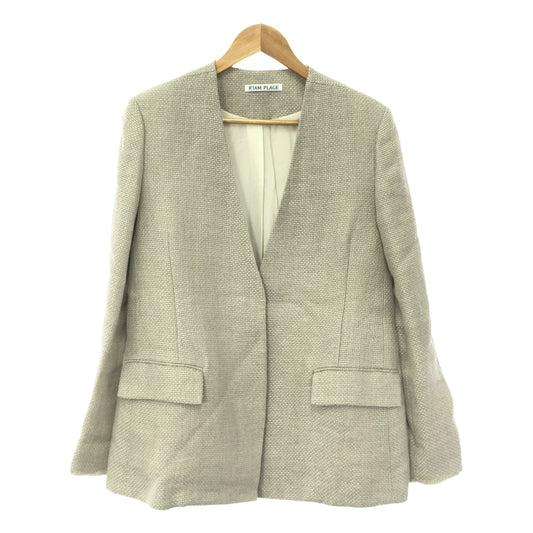 [Good Condition] Plage / Plage | 2023SS | [R'IAM] FABRICA Linen No-Collar Jacket | 38 | Beige | Women's