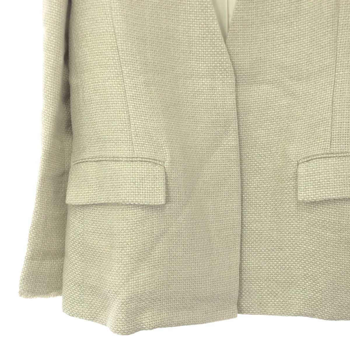 [Good Condition] Plage / Plage | 2023SS | [R'IAM] FABRICA Linen No-Collar Jacket | 38 | Beige | Women's